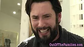 blonde teen swallows stepdad's jizz!