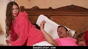 pervy stepsisters lure stepbrothers into taboo foursome with big asses