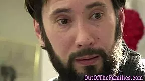 blonde teen swallows stepdad's jizz!