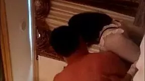 Young girl in skirt at hotel