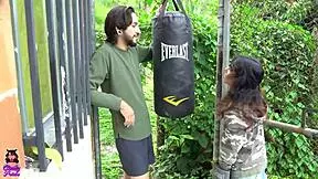 practicing boxing i hit the neighbor and end up sucking his big cock then getting fucked