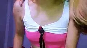 Bonneyuwu Petite Schoolgirl Masturbates with Huge Dildo in Ripped Skirt.