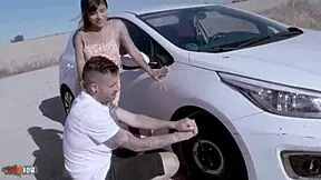 michy perez, young latina, meets kevin white roadside.