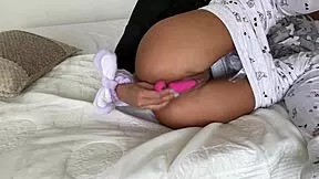 athletic teen 18+ masturbates with toys at home