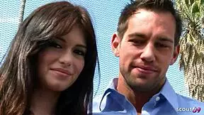 Real teen couple with skinny girlfriend picked up for rough casting cowgirl fuck. First time gets wild on camera!