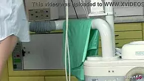 nymphomaniac black hair girl with saggy natural tits seduces doctor to fuck her anal