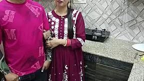 family member interacts intimately in kitchen setting