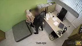 busty blonde blanche fucks loan agent in office for cash, what a deal 😏
