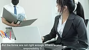 Office Female Manager Seduces Staff With Ass Licking And Anal!