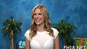 attractive teen 18+ie gets her pussy and face hole screwed during oiled nuru massage