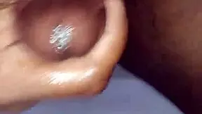 hot young 18+ brunette says, 'watch my solo handjob on big cock, homemade style.'