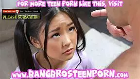 pretty asian teen SUCKS a BIG COCK in this casual scene.