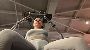 blonde masturbates hard in gym