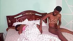 The morning quickie with the african teen and her big ass