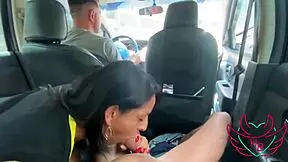 Old Latina Wife Blows Stepson While Husband Drives