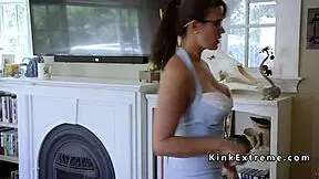 omg, this tied up teen 18+ gets throat banged and ass caned in a wild group! 😱