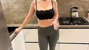 wife unnoticed while husband chats with friend in russian amateur setting