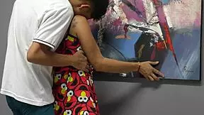 A stepmom and her partner engage in intimate activities part 1