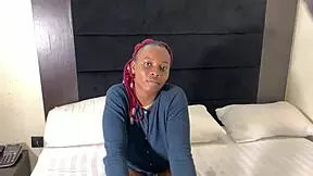 Pretty ebony joy in casting