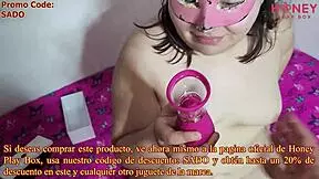 Chubby amateur whore humiliates herself by sucking swollen pussy and nipples.