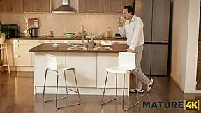 Lynna Nilsson assists in losing virginity in the kitchen.