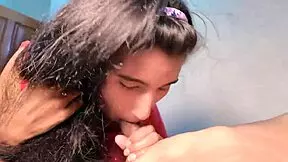 Skinny girl and hot guy have funny couple first sex at home with blowjob and anal!