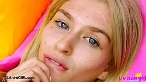 adorable blonde beauty showing her sexy body for father in law and uncle on sofa?