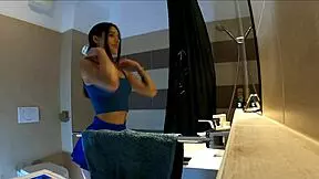 can she be the most beautiful girl ever in blue mini skirt and panties?
