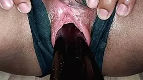 Thick Squirting Ebony Loves Creampie by Big White Cock