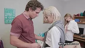 Foursome Dorm Blowjob Party