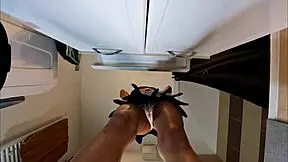 can she be the most beautiful girl ever in blue mini skirt and panties?