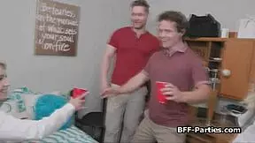 Foursome Dorm Blowjob Party