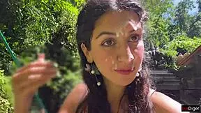 cum on face in public locker room and cumwalk at the waterfall