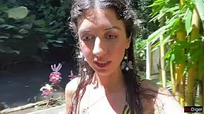 cum on face in public locker room and cumwalk at the waterfall