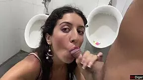 cum on face in public locker room and cumwalk at the waterfall