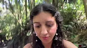 cum on face in public locker room and cumwalk at the waterfall