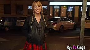 Beautiful young woman leaves sugar daddy for big cock guy in outdoor missionary fuck