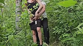 Quickie In The Forest With Brunette