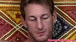 Petite stepteen enjoys intimate moment after shower.