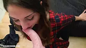 cute teen jimena lago gives boyfriend blowjob