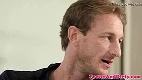 Petite stepteen enjoys intimate moment after shower.