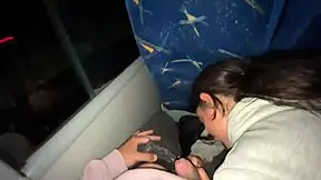 Latina Babe Sucks Stranger's Cock on Bus and Swallows Cum