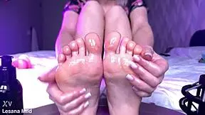 foot fetish oil play asmr