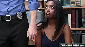 fucking in doggystyle sexy ebony teen for stealing store