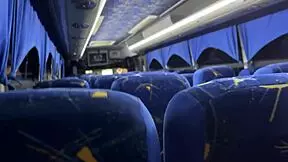 Latina Babe Sucks Stranger's Cock on Bus and Swallows Cum