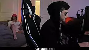 Stepsis Seduces Stepbro with Sloppy Blowjob and Wild Doggystyle While He Games - Famsuck
