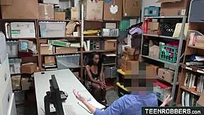 fucking in doggystyle sexy ebony teen for stealing store