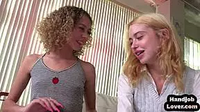 tiny babes jerk pov dick in threesome