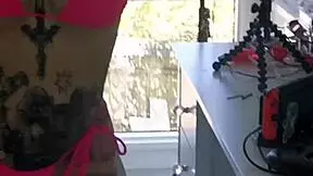 melody radford tries on micro bikini