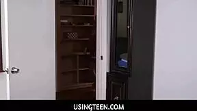 Naughty Teen 18+ Step Sisters Threesome with Stepdad Birthday